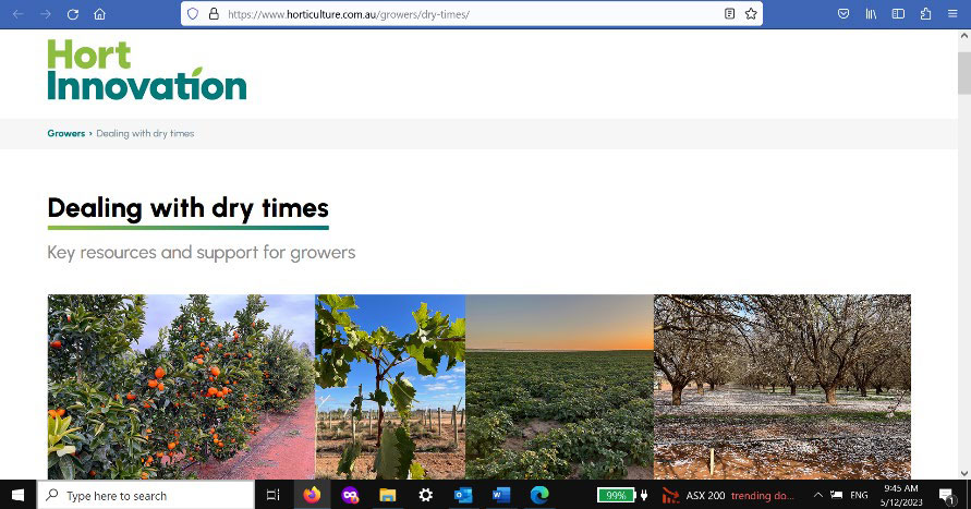 New portal supports growers Dealing with Dry Times